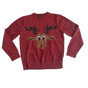 Alex Stevens Women's Size M Reindeer Holiday Sweater 100% Cotton‎ Novelty